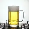 Caneca de Cerveja de Vidro Transparente, Copo de Cerveja de Barril, Copo de Água Fria, Xícara de Chá, Copo de Suco, Copo de Vidro Espesso, Pode Ser Impresso com Logo