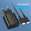 Carregador Rápido PD para Celular de 25W Adequado para Samsung Note10 Interface Tipo-C Tipo US e Europeu Cabeça de Carregamento