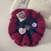 Goma para el Cabello de Hilo de Doble Punto Color Macarrón para Otoño e Invierno, Accesorio para el Cabello Versátil y Elegante para Moño