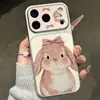 Aplicável ao iPhone 18 Case de Celular Coelho de Orelhas Longas com Laço Apple 17 Pro Max Nuvem Fofa Case Protetor Anti-queda 15