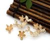 Fornecimento direto de fábrica de cobre fundido antigo esquerdo e direito duplo pendente de flor diy hand-made hairpin material acessórios 20*45mm