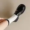 Mocasines de cuero estilo británico para mujer, nuevos de otoño 2026, súper vendidos, retro, suela gruesa, que aumentan la altura, zapatos negros
