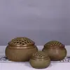 Estufa Aromaterapia de Malla de Cobre Puro con Tapa Fondo Plano Quemador de Incienso Decoración Regalo para el Hogar Adornos Sándalo Latón Colección Antigua