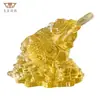 Ornamento Personalizado de Sapo de Vidro Sapo Dourado Cicada Dourada de Três Pernas Sapo Artesanato de Cristal de Vidro Atacado Personalizado