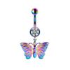 Gatte transfronteiriço gradiente azul roxo Animal Planet piercing de umbigo alienígena piercing de umbigo joia de aço inoxidável