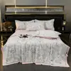 Nuevo Estilo Colcha de Verano de Tencel Lavado Juego de Cuatro Piezas, Colcha de Verano de Seda Fresca, Colcha de Aire Acondicionado, Colcha Fina de Regalo de Verano, Dropshipping