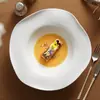 Sombrero de Paja con Flores de Fábrica Plato Cuenco de Sopa Cerámico Alto Valor de Color Irregular Cuenco Salah Cuenco de Postre Vajilla de Hotel Cuenco para Platos Fríos