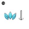Varilla de titanio F136 de 3 ojos de caballo, 1.0/1.2, piedra natural cruda, ágata, para perforar, joyería, clavo para labio y oreja, venta directa de fábrica