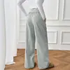 Ropa BaifenTemu Transfronterizo 2026 Otoño/Invierno Nuevo Estilo Simple Holgado Encaje Patchwork Pantalones de Chándal de Pierna Ancha para Mujer