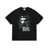 Atacado transfronteiriço verão 2026 nova marca da moda BAPE Camiseta com estampa clássica de macaco, camiseta unissex de manga curta