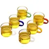 Taza de Té de Vidrio con Asa Taza de Té Transparente Taza de Té Resistente al Calor Taza Juego de Té Kung Fu Taza Espesa para Cata de Té