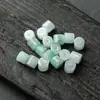 Venta directa de fábrica de cuentas cilíndricas de jadeíta birmana, cuentas tubulares de color verde claro tipo hielo y cera, accesorios para joyería al por mayor