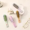 Peine con estampado de dibujos animados, peine de cojín de aire, cabello suave sin enredos, masaje, mango portátil, lindo peine de cojín de aire para niñas