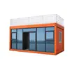 Casa móvil contenedor con certificación CE, con terraza, muro cortina de cristal, casa integrada, hecha a medida para casa de huéspedes, exportación directa de fábrica