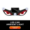 Luzes Neon para Carro a Energia Solar Olho de Diabo Frio Sem Fio Luz Ambiente LED com Ventosa Recarregável por USB Luz de Respiração Atmosférica