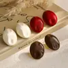 Aretes irregulares ovalados con goteo de aceite, con un toque de alta gama, a la moda y elegantes, aretes de perlas tridimensionales, versátiles para ir al trabajo, aretes sencillos
