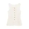 Comercio Exterior 2024 Otoño Nuevo Estilo Europeo y Americano para Mujer Elegante Calle Chaleco de Punto de Botón Sencillo Top 4192100