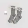 Calcetines para Niñas Verano Estilo Delgado Niños Lazo Encaje Volante Encaje Malla Calcetines de Media Pantorrilla Calcetines de Media Pantorrilla para Niños