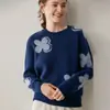 Suéter Básico de Punto Jacquard de Cachemira de Peso Pesado para Mujer, Corte Holgado, Adelgazante, Suéter Pulóver Grueso para Usar en Capas en Otoño e Invierno
