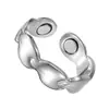Anillos de Cobre Rojo de Diseño Especial Transfronterizo Europeo y Americano para Moda y Simplicidad, Anillos Magnéticos de Titanio con Forma de Hoja, Anillos de Pareja de Terapia Magnética de Iones Negativos