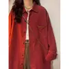 Camisa de alta calidad 2025 Primavera/Verano Nueva Llegada Estilo Universitario Retro Americano Corbata Color Sólido Versátil Para Vestir por Capas para Mujer Corte Holgado