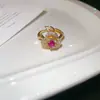 Anillo abierto de moda con gota de agua de circonita, una pieza de joyería lujosa y sofisticada con un diseño delicado, perfecto para el dedo índice, que irradia un estilo elegante y único.