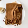 Bufanda tejida de hilo de bucle extendido de mohair cepillado, a prueba de frío y cálida para invierno, transfronteriza europea y americana, para mujer, con tacto de alta gama