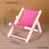 Silla de Playa Regalo Soporte para Teléfono Móvil Mini Regalo de Madera Reclinable Plegable Accesorios para Fotos Decoración Escritorio Creativo