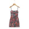 Europeo y Americano Primavera y Verano Nuevo Estilo Francés Retro Rosa Lentejuela Vestido Sling para Mujer Sexy Espalda Descubierta con Cordones Vestido de Cadera