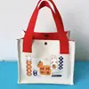 Bolsa de Almoço Casual da Moda para o Trabalho, Bolsa Tote para Presente de Feriado, Bolsa Nova de Lona, Bolsa de Mão com Tema de Caqui
