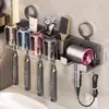 Suporte de secador de cabelo com ventosa Suporte de parede para secador de cabelo no banheiro Suporte de parede para secador de cabelo no banheiro Suporte de enrolar para secador de cabelo Artefato de armazenamento doméstico