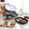 Plato de desayuno dividido para el hogar estilo Ins, plato de fruta, plato largo cuantitativo para reducción de grasa, control de peso, comida, plato de tres compartimentos, venta al por mayor