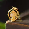 Colar auspicioso de prata pura com jade Hetian, prata 925 incrustada com jade, joia de prata, Luz de Buda brilha, Buda fofo, pingente antigo