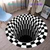 Tapete de quarto redondo xadrez preto e branco, tapete de cabeceira, tapete de penteadeira, tapete de closet, cesta suspensa, cadeira de computador, tapete de chão, tapete de mesa de centro