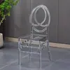 Silla de bambú de cristal transparente para salón de banquetes de hotel, silla de acrílico transparente simple de plástico para boda en jardín al aire libre