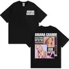 Camiseta Cover de Turnê de Álbum da Cantora Ariana Grande Moda Masculina e Feminina Estética Camiseta de Manga Curta Algodão Casual
