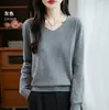 Atacado transfronteiriço de malha feminina premium, gola V sem costura, manga longa, top base emagrecedor