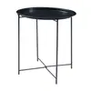 Mesa Lateral Dobrável, Mesa de Canto Redonda Portátil para Plantas, Mesa de Lanche de Metal, Mesa Bandeja para Interior Exterior, Pátio, Sala de Estar, Quarto, Resistente Robusta