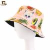 Chapéu de bacia para frutas com estampa dupla face chapéu de sol de verão chapéu de sol para viagens ao ar livre JDPM-46