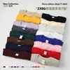 Camiseta Casual Masculina de Manga Curta 230G Algodão Peso Alto Tubo Contínuo Sem Costura Tecida Camisa Base Masculina de Manga Curta Camiseta Masculina e Feminina