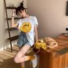 8210 # 2026 Verão Unissex para o Trabalho Camiseta de Algodão Puro com Estampa de Letras, Corte Solto, Manga Curta com Estampa Criativa