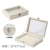 Aretes de Joyería de Alta Gama, Anillos, Bandeja Organizadora de Vidrio de Gran Capacidad a Prueba de Polvo con Tapa, Caja de Joyería Joyería