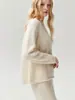 ¡Conjunto de alta calidad! Nueva colección de otoño e invierno: suéter de punto de cachemira para mujer con cuello redondo y un borde de flecos en la parte delantera