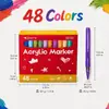 Marcadores de acrílico líquido directos para niños, bolígrafos de colores con punta suave, no transparentes, se pueden superponer, adecuados para uso artístico estudiantil