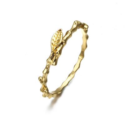 wish爆款 速卖通热卖创意树叶造型戒指 欧美女士