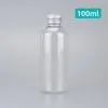 Botella de Aluminio con Tapa de 100ml, Botella para Loción, Botella para Líquidos, Botella Vacía de Plástico PET, Botella de Agua Cosmética Portátil, Botella de Muestra