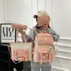 Set de Cuatro Piezas de Mochilas Escolares para Estudiantes, Mochilas Femeninas para el Campus, Gran Capacidad, Juveniles, Mochilas Frescas y Dulces, Transpirables y Cómodas