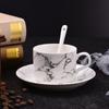 Juego de Tazas de Café de Porcelana Ósea Estilo Chino Nuevo Comercial, Juego de Tres Piezas, Taza y Platillo de Cerámica Tendencia Nacional, Se Puede Imprimir con Logotipo Corporativo
