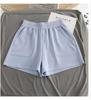 Shorts Esportivos de Verão Finos Estilo Coreano para Mulheres, Cintura Alta, Shorts Largos de Perna Larga, Comprimento Três Quartos, Mistura de Algodão, Calças Casuais, Modernos, Alongadores de Pernas