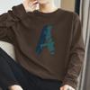 260g de algodão pesado de manga comprida T-shirt dos homens American Oversize outono e inverno undershirt em torno do pescoço roupas de outono